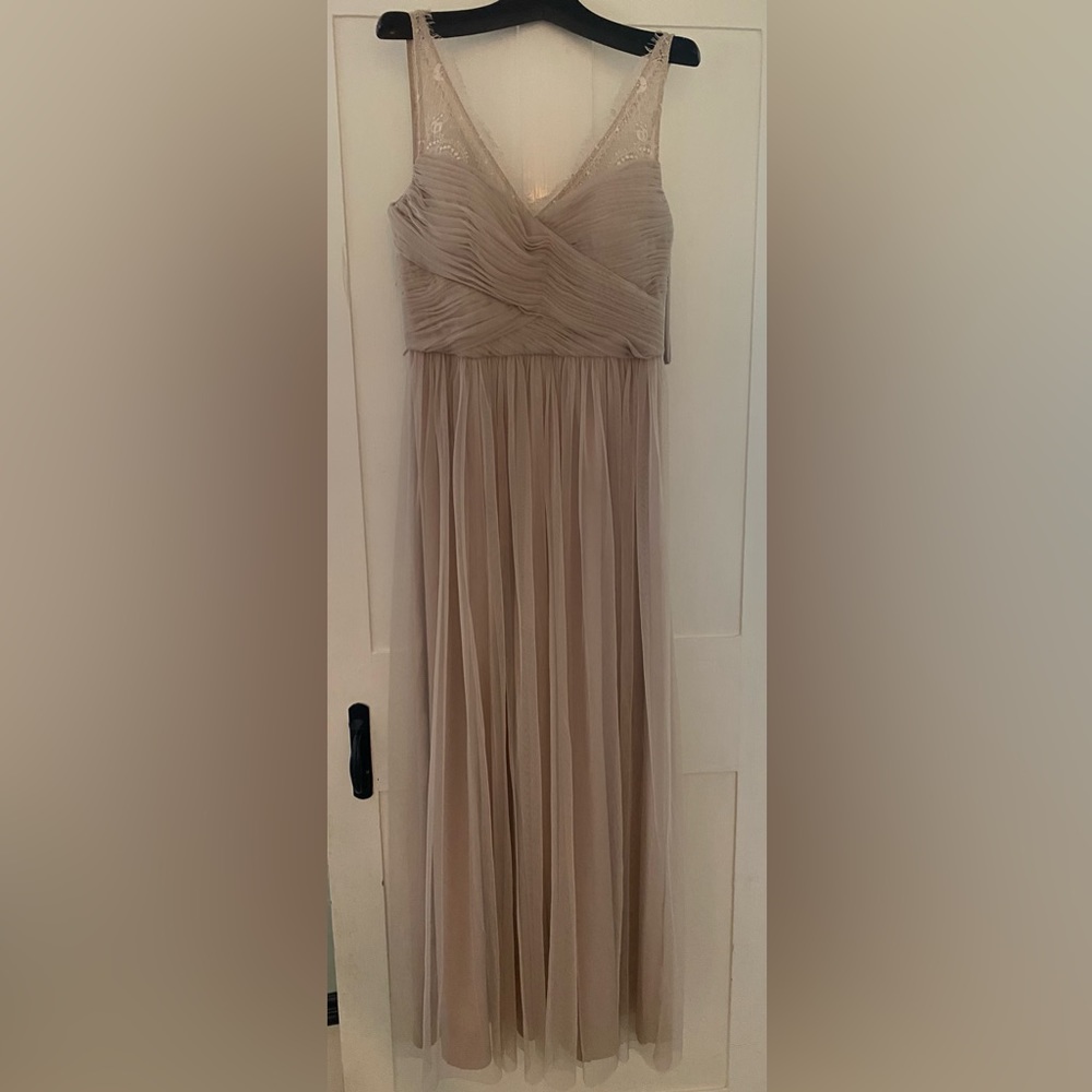 Anthropologie x BHLDN Hitherto Sleeveless Lace FLEUR Dress Sandstone Size 10